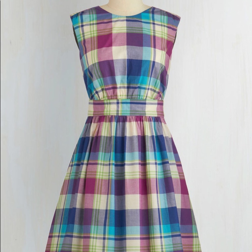 ModCloth Emily and Fin Plaid A-Line Dress